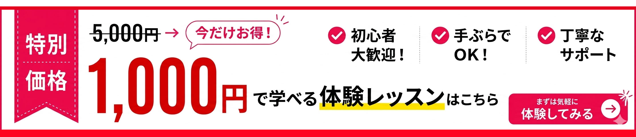 1000円で学べる体験レッスン